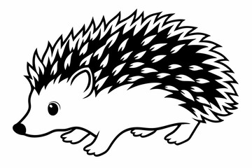 Hedgehog line art vector, Hedgehog outline icon

