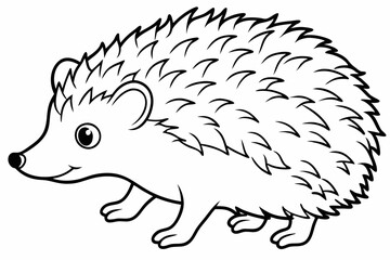 Hedgehog line art vector, Hedgehog outline icon

