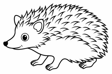 Hedgehog line art vector, Hedgehog outline icon

