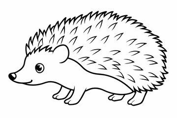 Hedgehog line art vector, Hedgehog outline icon

