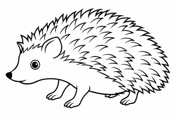 Hedgehog line art vector, Hedgehog outline icon


