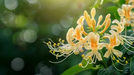  A tight shot of a yellow bloom against a backdrop of out-of-focus green foliage