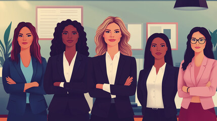 Capture the spirit of American Business Women's Day with an office full of diverse women entrepreneurs.