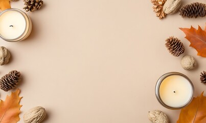 Create a paper background with fall-themed ,  Generative AI