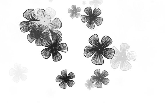 Light Gray vector natural artwork with flowers.