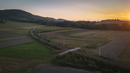 Polish fields at golden hour