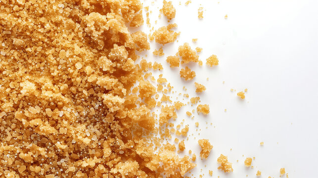 Brown Sugar Floating in the Center on a Clean White Background Perfect for Food Photography and Cooking Themes