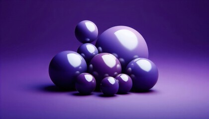 Fototapeta premium purple metal balls isolated on purple background