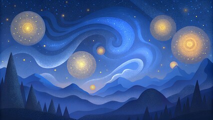 Obraz premium night sky with stars and clouds