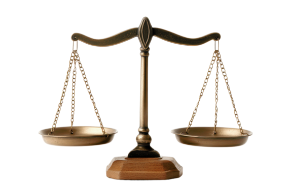 A classic bronze balance scale symbolizes justice, fairness, and the legal system, perfect for law-related themes and visuals.