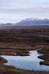 landscape with lake and mountains