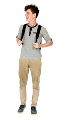 Fototapeta premium Smiling student png, teenage boy, transparent background