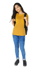 Backpack girl png, transparent background