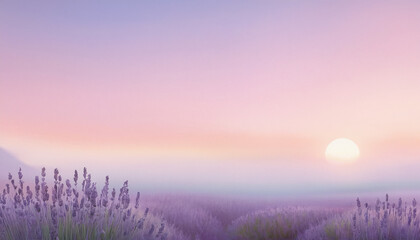 lavender field with mountains and pastel colours bckground