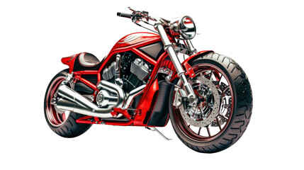 Fototapeta premium Red motorcycle on transparent background