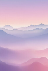 Fototapeta premium pastel pink sky and mountains background with free space
