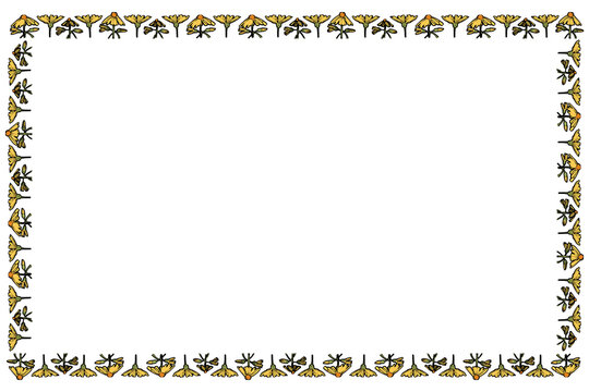 Art nouveau png flower frame, remixed from the artworks of Alphonse Maria Mucha