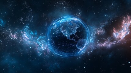 Fototapeta premium Earth in the Cosmos, Digital Artwork