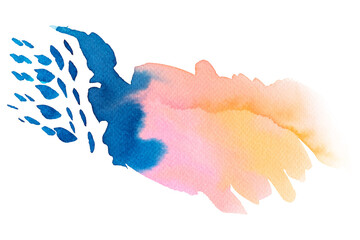 Mixed watercolor brush paint transparent png