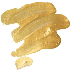 Metallic yellow paint stroke transparent png
