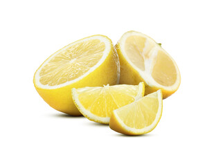 Fresh ripe lemon fruits isolated on white