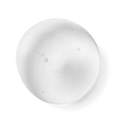 Clear cosmetic oil drop on white background