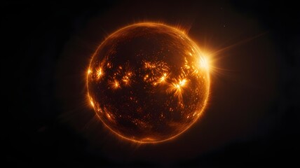 Close-Up of a Glowing Sun in Space