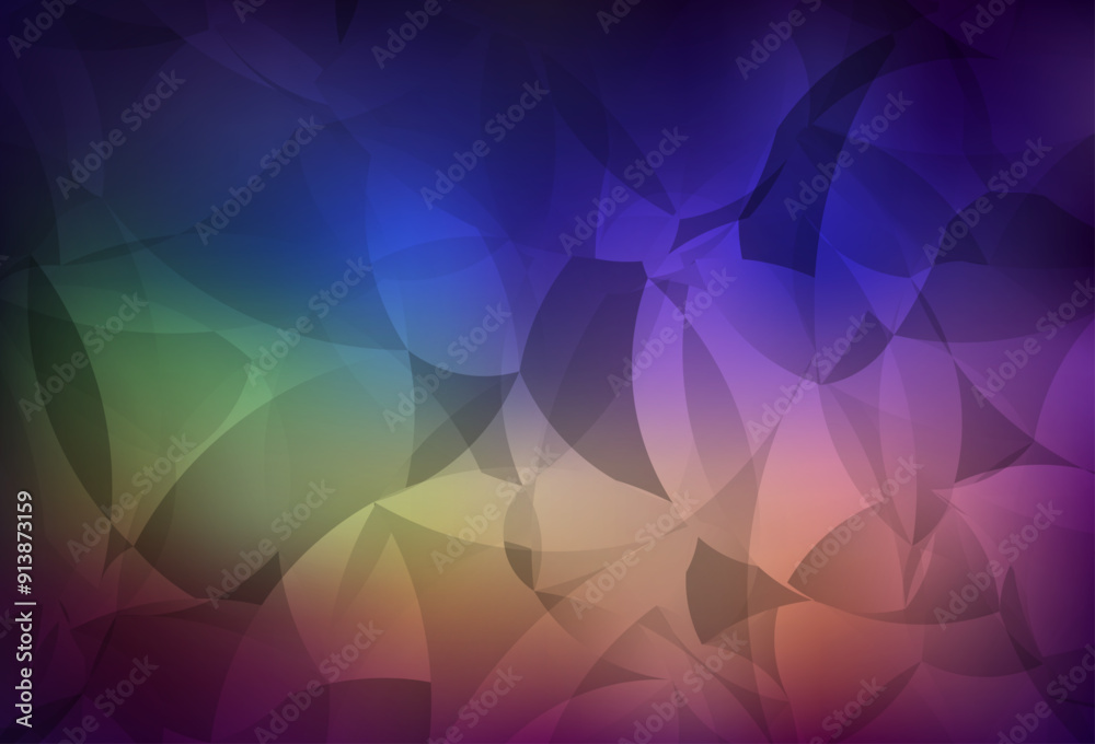 Poster light multicolor vector gradient triangles template.