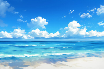 Obraz premium 夏の海のイラスト