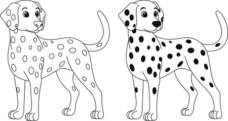 Cute Dalmatian Dog Outline Coloring Page