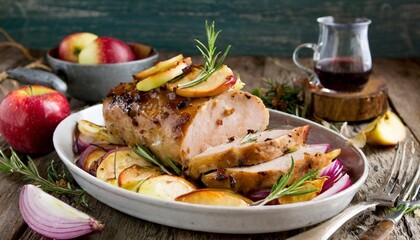 Succulent Roast Pork Tenderloin with Apples and Onions