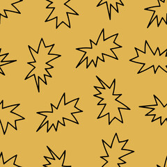 Seamless Pattern with Speech Bubbles. Yellow Cloud on Yellow Background. Doodle Speech Bubble Digital Paper. Friendship Design for Your Skin Device or Website.