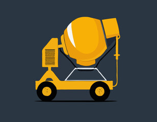 Cement mixer. Simple flat illustration.