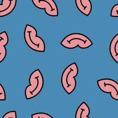 Print of Pink Lips Seamless Pattern. Pink Lips Love and Valentine Kiss Digital Paper.
