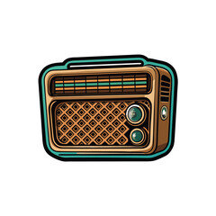 World radio day set of vector vintage emblems, labels, badges and logos in monochrome style. Radio, microphone, headphone objects in monochrome vintage style.