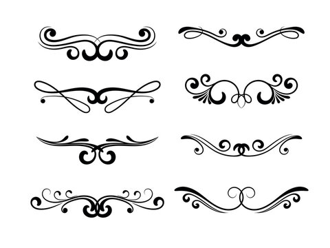 Hand drawn frames and banners. Classic calligraphy swirls, swashes, floral motifs. Good for greeting cards, wedding invitations, restaurant menu, royal certificates and graphic design.