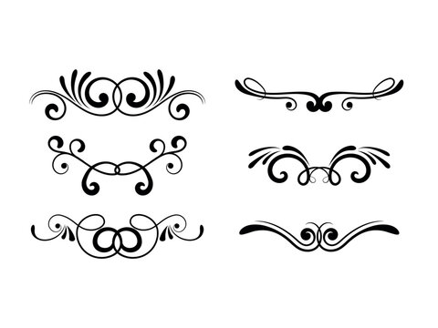 Hand drawn frames and banners. Classic calligraphy swirls, swashes, floral motifs. Good for greeting cards, wedding invitations, restaurant menu, royal certificates and graphic design.