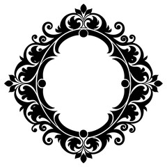 Ornamental frame silhouette vector illustration
