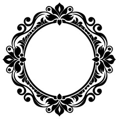 Ornamental frame silhouette vector illustration