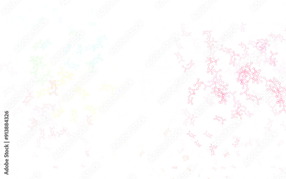 Wall mural light pink, yellow vector pattern with artificial intelligence network.