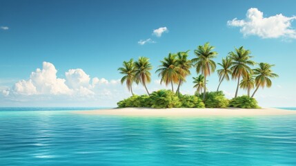 An island with palm trees