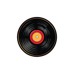 Retro vinyl record concept logo