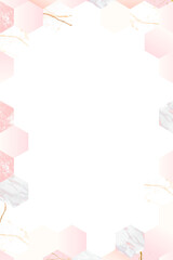 Light pink hexagon patterned frame design element