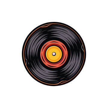 recommend clip art: Retro vinyl record concept logo