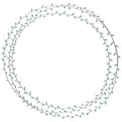 Leafy doodle frame design element