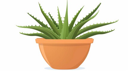 Stylish aloe vera plant in a terracotta pot, perfect for home decor and enhancing natural aesthetics.