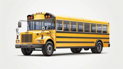 A bright yellow school bus, symbolizing education and transportation, perfect for school-related projects and graphics.