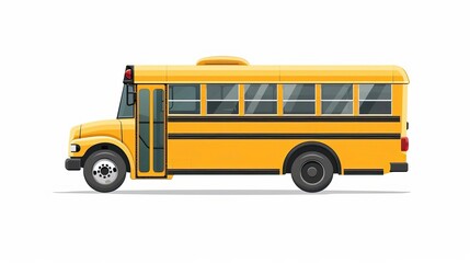 A bright yellow school bus, ideal for educational transport or school-related themes. Perfect for children and transportation visuals.
