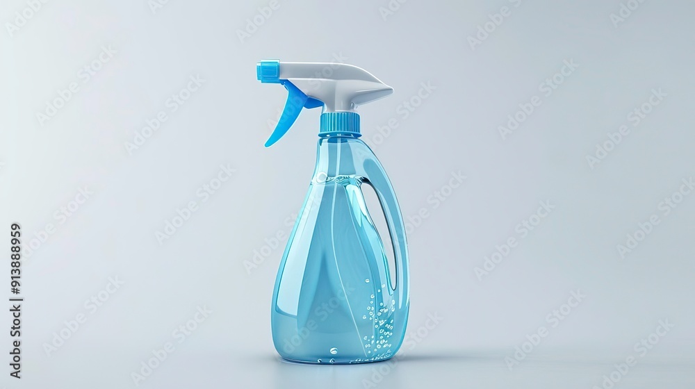 Wall mural a clean and modern spray bottle filled with blue liquid, ideal for cleaning or disinfecting purposes