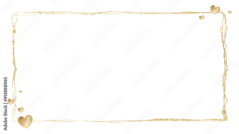 Sticker Gold frame clean png background